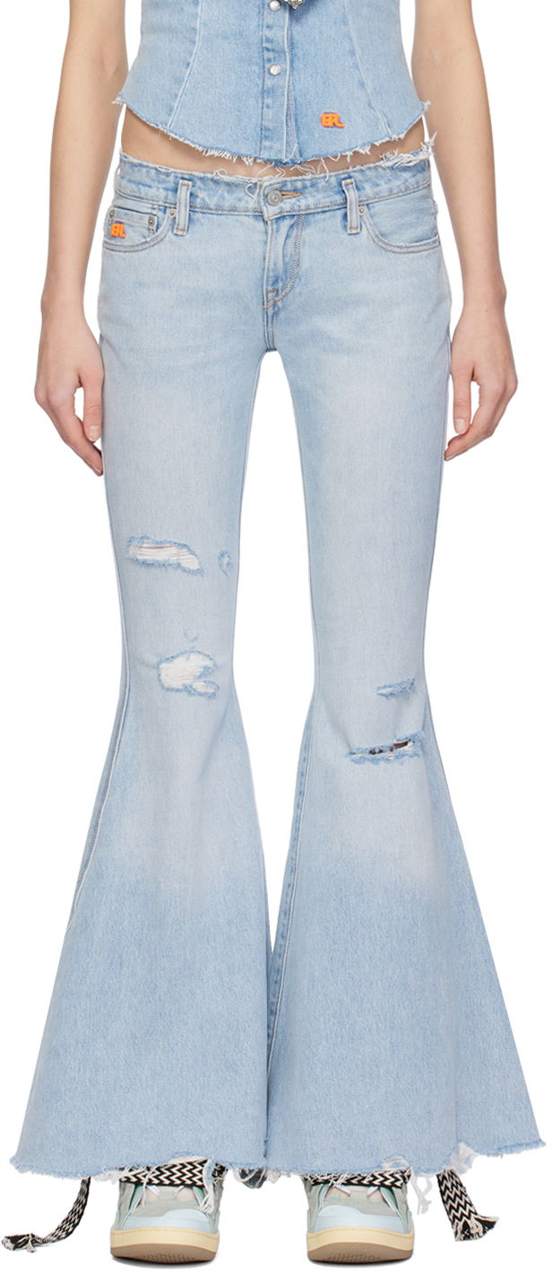 Džínsy ERL ERL Levi's Edition Distressed Flare Jeans Modrá | ERL07P301, 0