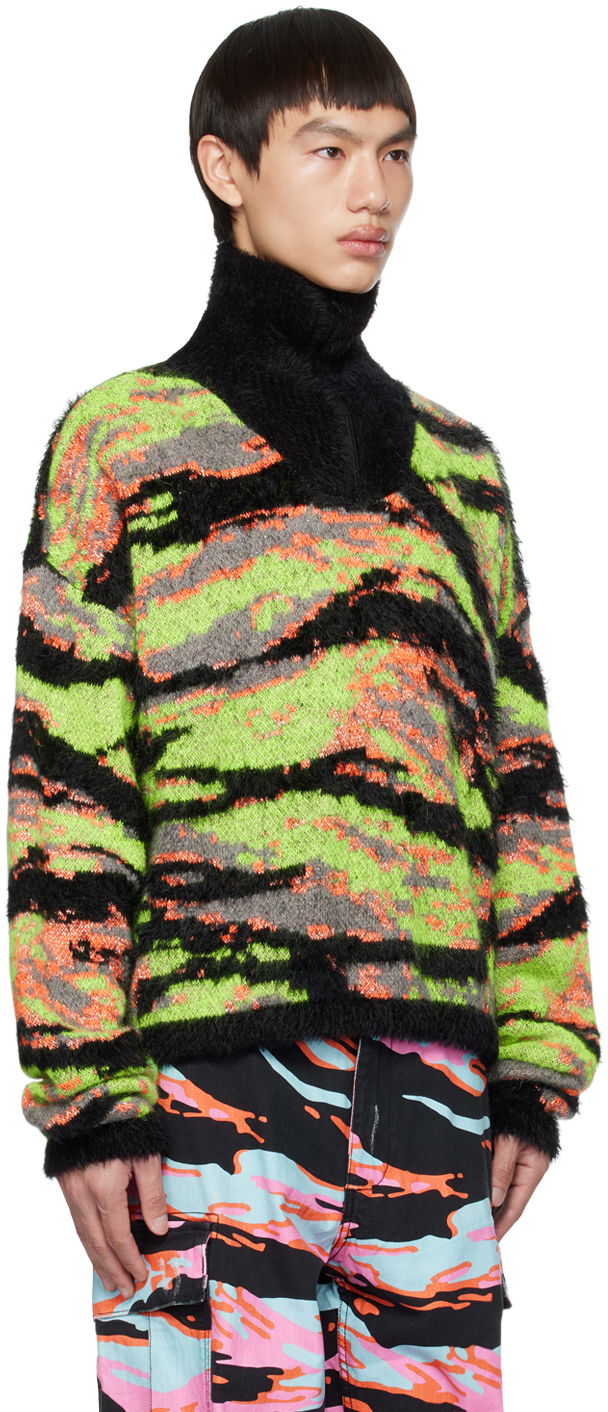 Sveter ERL ERL Camo-Print Mockneck Sweater Čierna | ERL06N007, 1