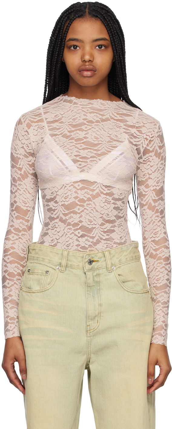 Tričko We11done We11done Lace Long Sleeve Top Ružová | WD-BL1-23-129-W-BG, 0