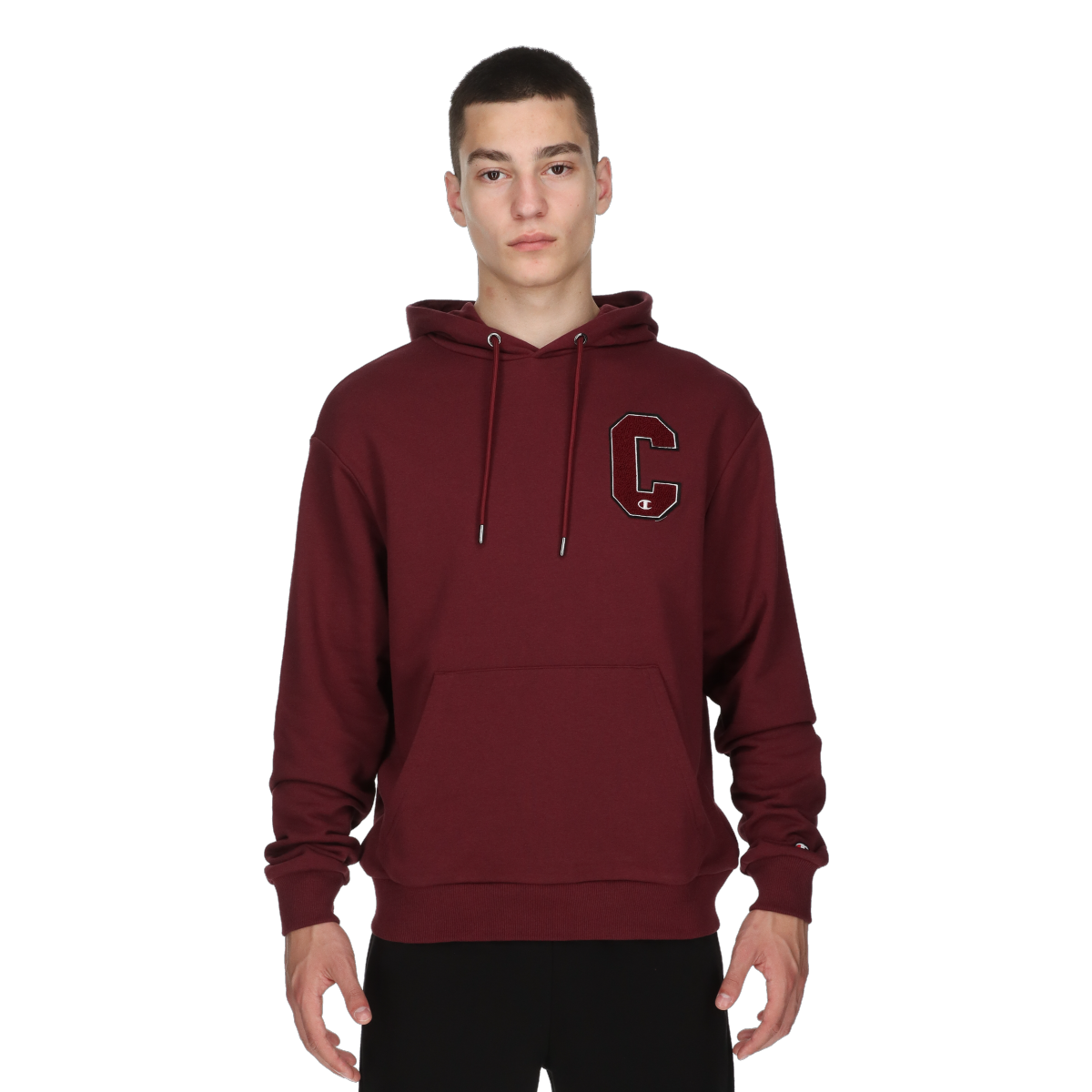 Mikina Champion Retro Sport C Logo Pullover Hoodie Vínová | CHA253M612-54, 0