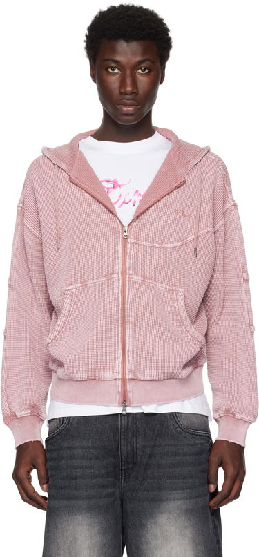 Mikina Dime Dime Premium Waffle Zip Hoodie Ružová | DIMESU258MAU, 0