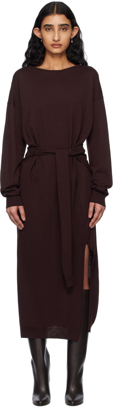 Šaty LEMAIRE LEMAIRE Trompe L'Oeil Knit Maxi Dress Vínová | DR1093 LK087, 0