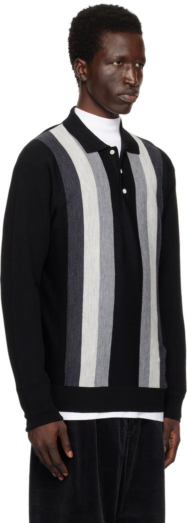 Sveter BEAMS BEAMS PLUS Knit Striped Polo Shirt Hnedá | 38120027156, 4