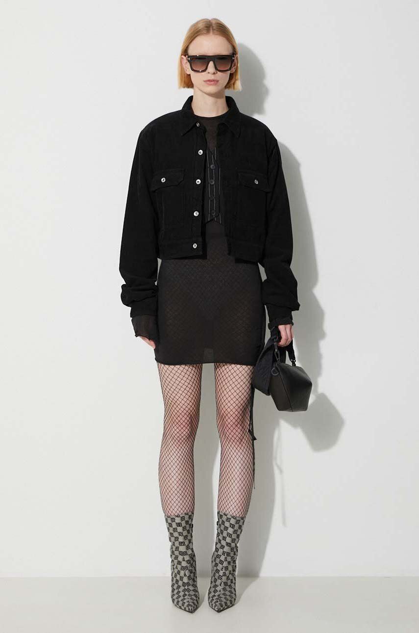 Bunda Rick Owens Black Cropped Corduroy Jacket Čierna | DS02C5702.MC, 1