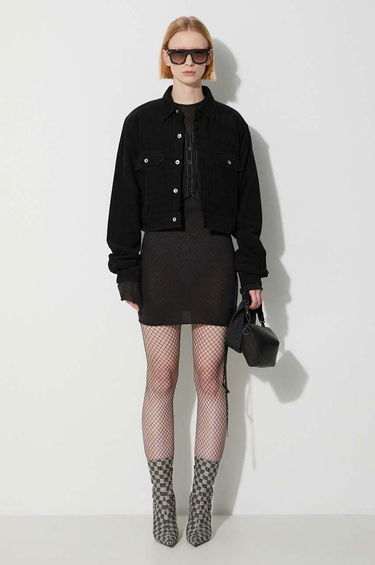 Bunda Rick Owens Black Cropped Corduroy Jacket Čierna | DS02C5702.MC, 1