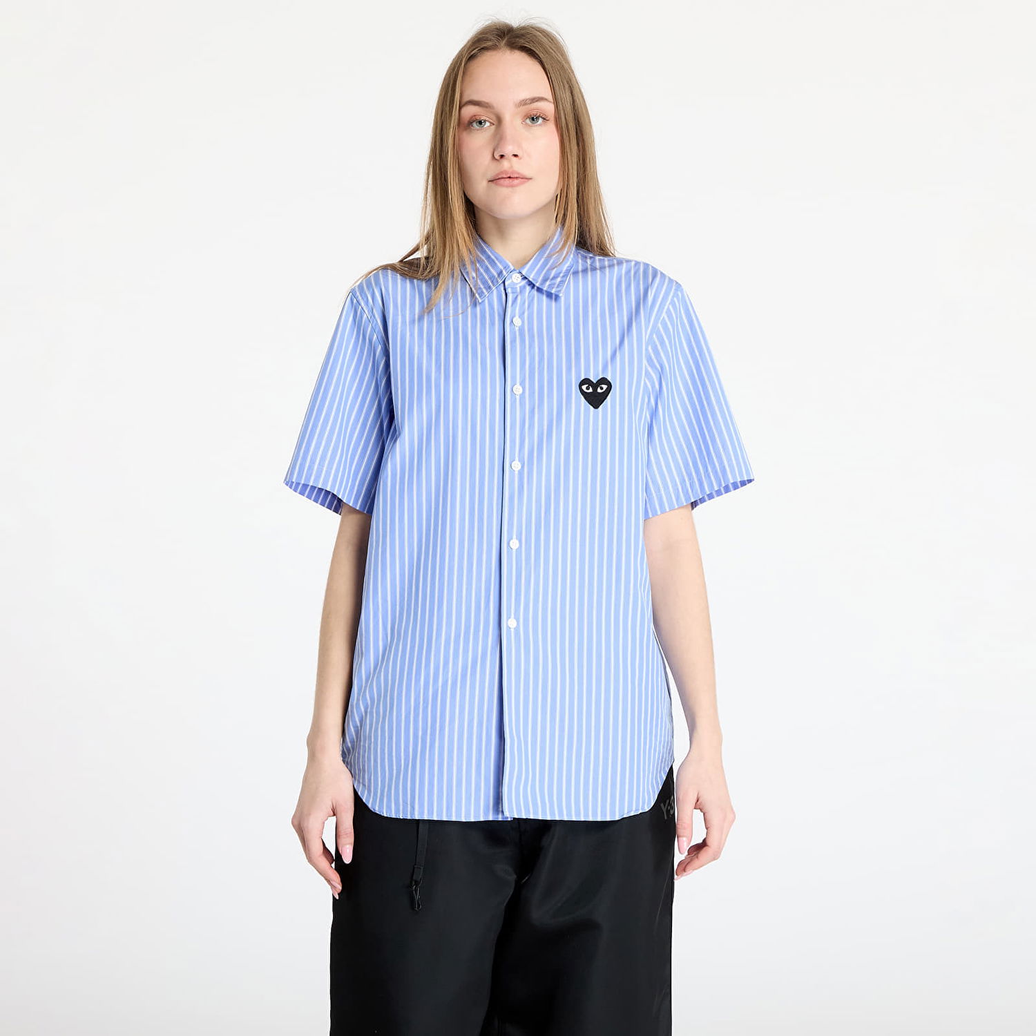 Košeľa Comme des Garçons Black Emblem Stripe Shirt Modrá | AX-B022 STRIPE, 0
