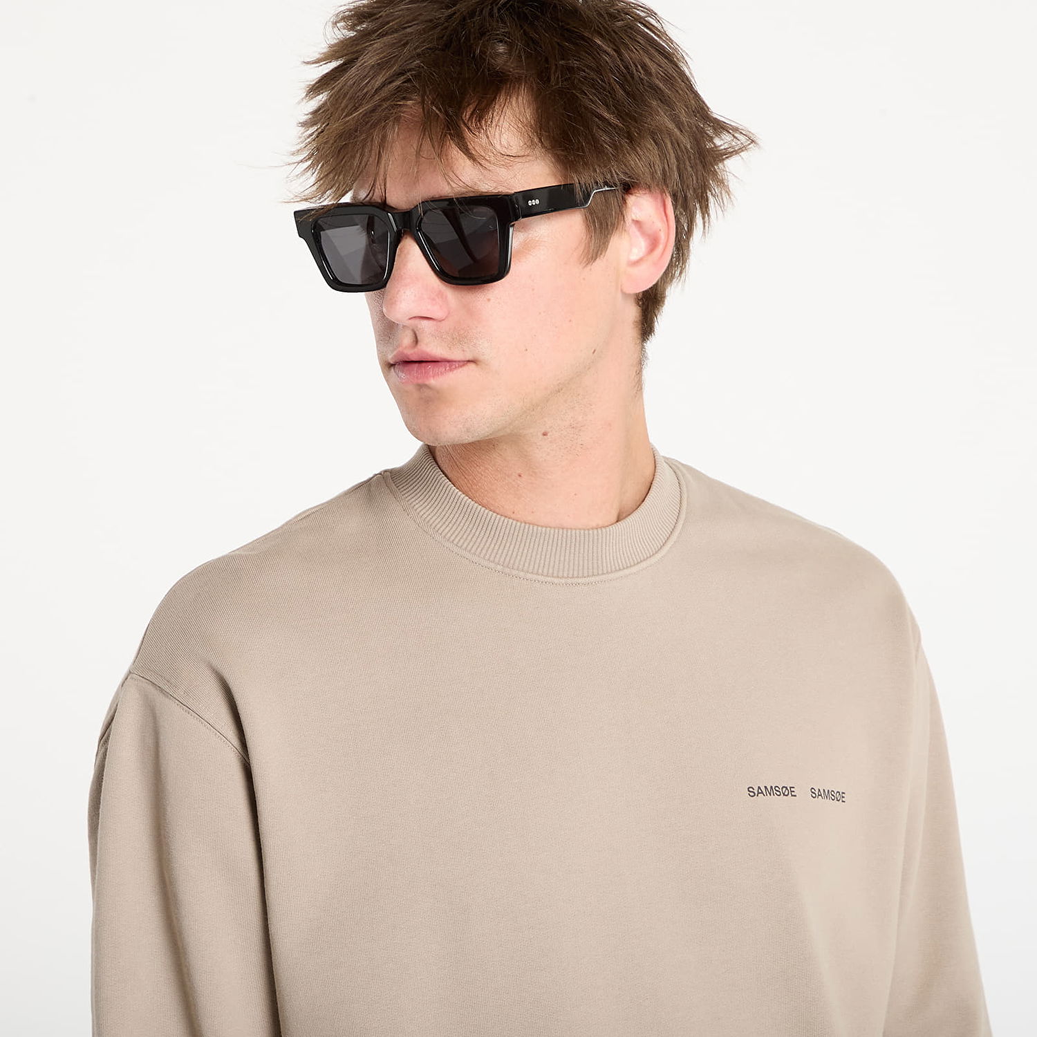 Mikina Samsoe Samsoe Samsøe Samsøe Norsbro Crew Neck Sweatshirt Béžová | M00018103_170205TCX, 1