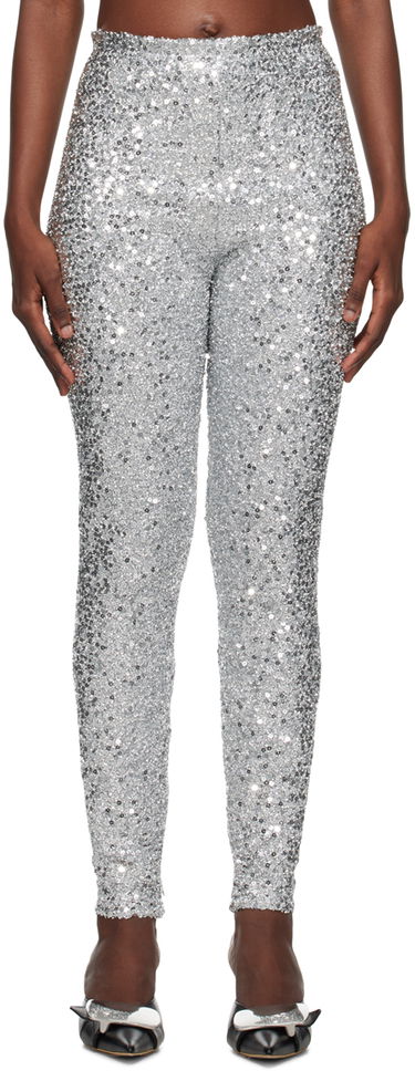 Legíny We11done We11done Sequined Leggings Metalická | WD-LE3-23-246-W-SV, 0