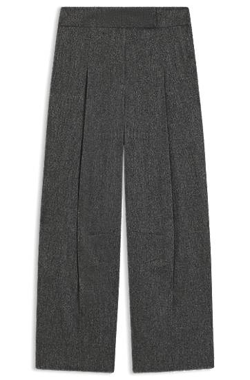 Nohavice BOSS Oversized-fit Trousers with Structured Stretch Fabric Šedá | 50548212