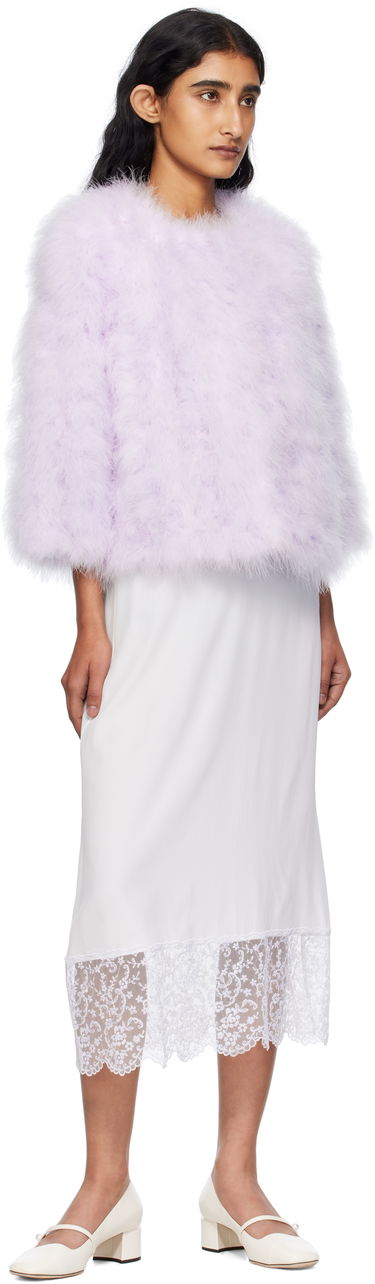 Bunda Yves Salomon Yves Salomon Short Feather Jacket Fialová | 26W23WAV15454PLUX, 3
