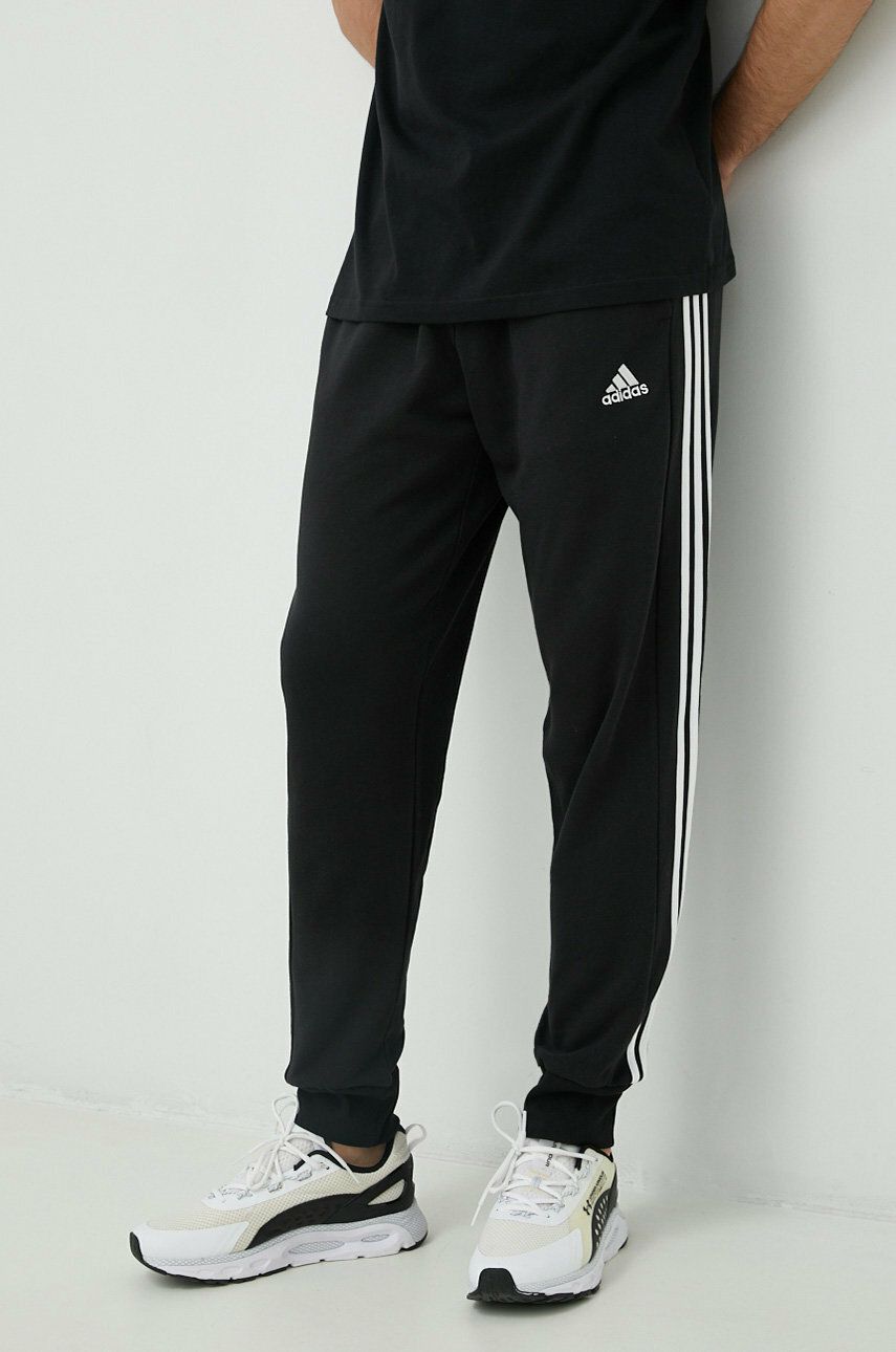 Tepláky adidas Performance Essentials French Terry Tapered Cuff 3-Stripes Čierna | HA4337, 0