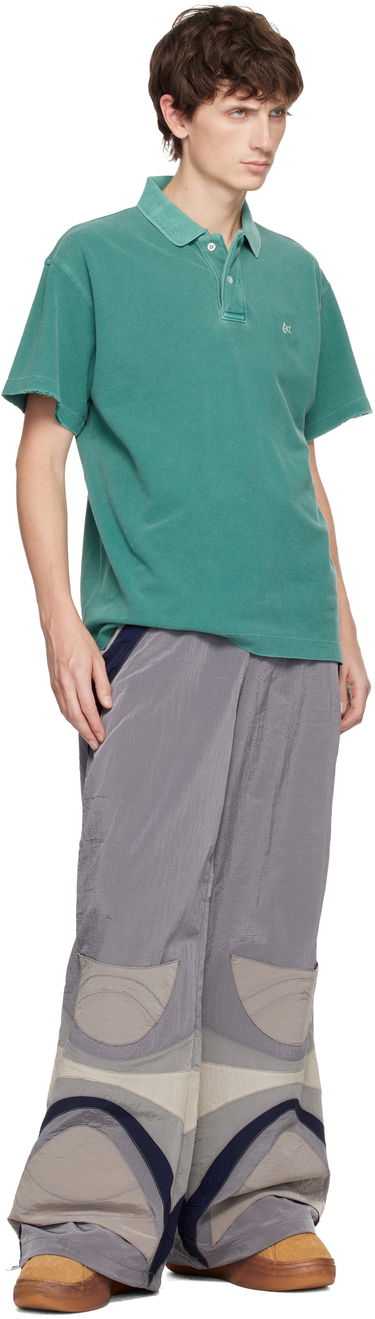 Polo tričko ERL ERL Faded Raw-Edge Polo Shirt Tyrkysová | ERL11T005, 3