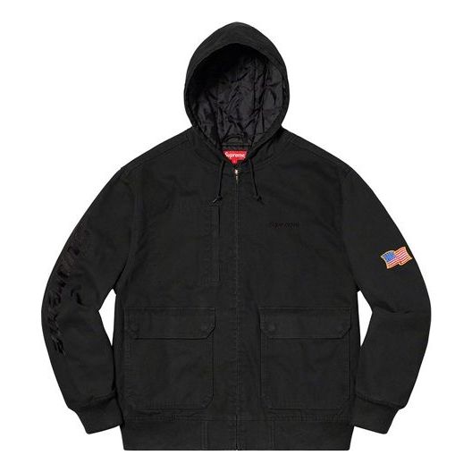 Bunda Supreme Supreme Canvas Hooded Work Jacket Čierna | SUP-SS20-385, 0