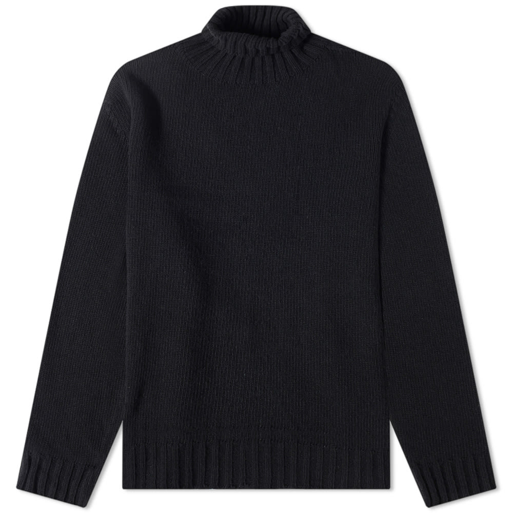 Sveter Palm Angels Curved Logo Roll Neck Knit Čierna | PMHF009C99KNI0011001, 0