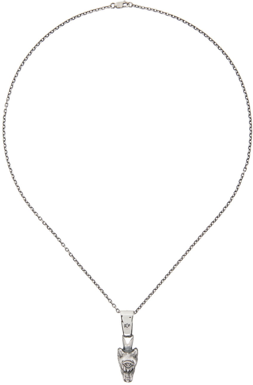 Náhrdelník Yohji Yamamoto Yohji Yamamoto Wolf Head Pendant Necklace Metalická | HA-A48-920, 0