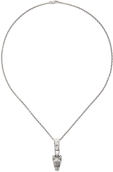 Náhrdelník Yohji Yamamoto Yohji Yamamoto Wolf Head Pendant Necklace Metalická | HA-A48-920, 0