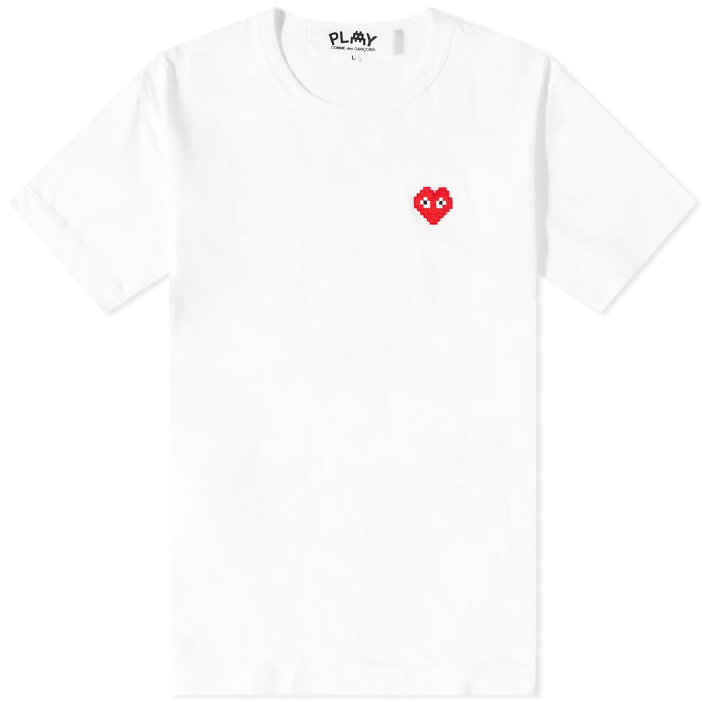 Tričko Comme des Garçons Play Invader Heart Tee Biela | P1T322-3, 0