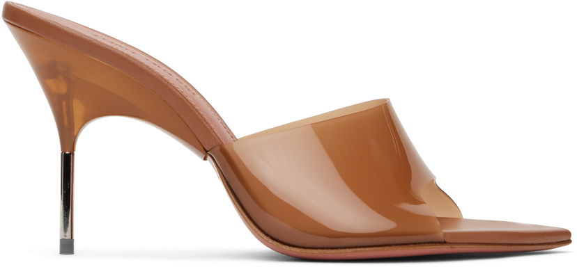 Doplnky Amina Muaddi Amina Muaddi Bianca Glass Slipper 95 Mules Hnedá | BIANCA GLASS SLIPPER 95