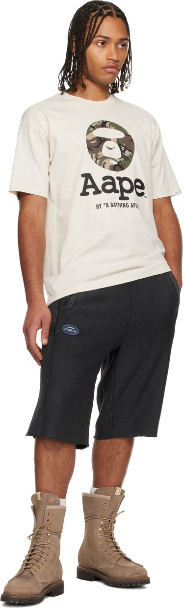 Šortky AAPE by A Bathing Ape Main Raw-Hem Sweat Shorts with Herringbone Panels Šedá | AAPSPMB685XXNBKL, 3