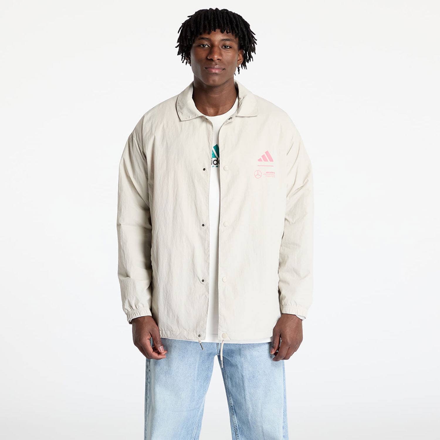 Bunda adidas Performance adidas x Mercedes AMG Petronas Formula One Team Summer Pack Coach Jacket Béžová | JW3362, 0