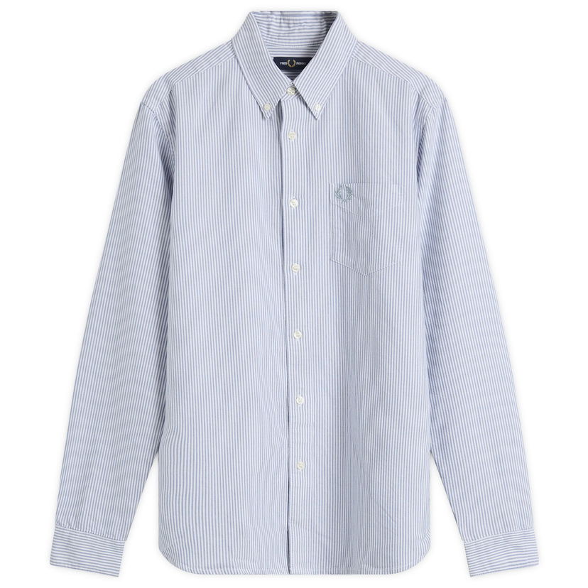 Košeľa Fred Perry Fred Perry Oxford Stripe Shirt, Size Large Modrá | M1768-38A