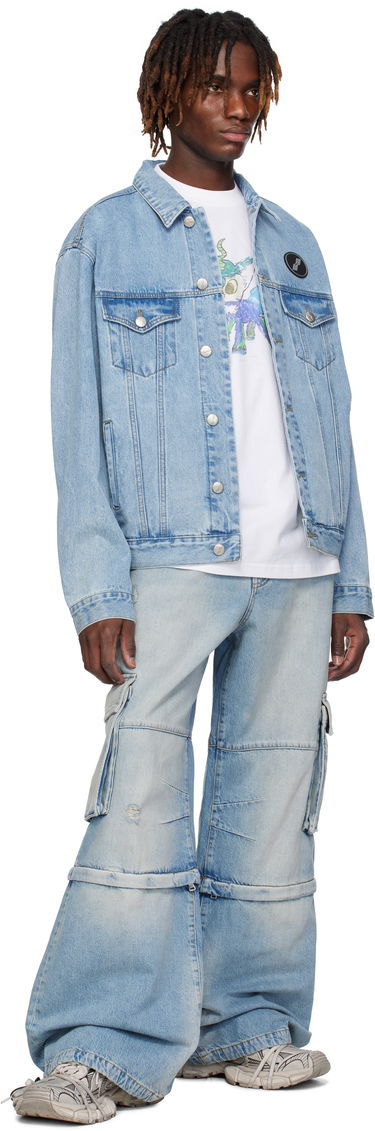 Cargo nohavice We11done We11done Faded Denim Zip-off Cargo Pants Modrá | WD-DP0-25-393-M-SK, 3