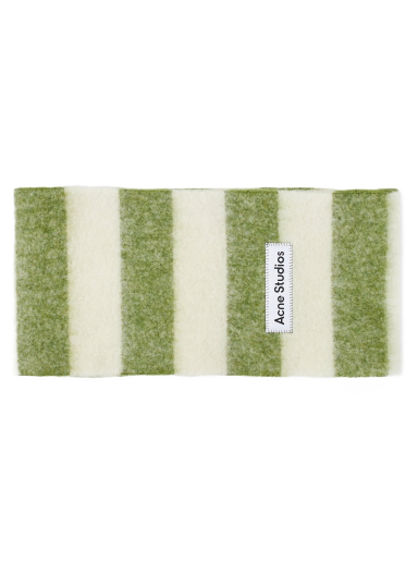 Šál Acne Studios Vally Breton Stripe Scarf Olive Green/White Zelené | CA0245-DIF