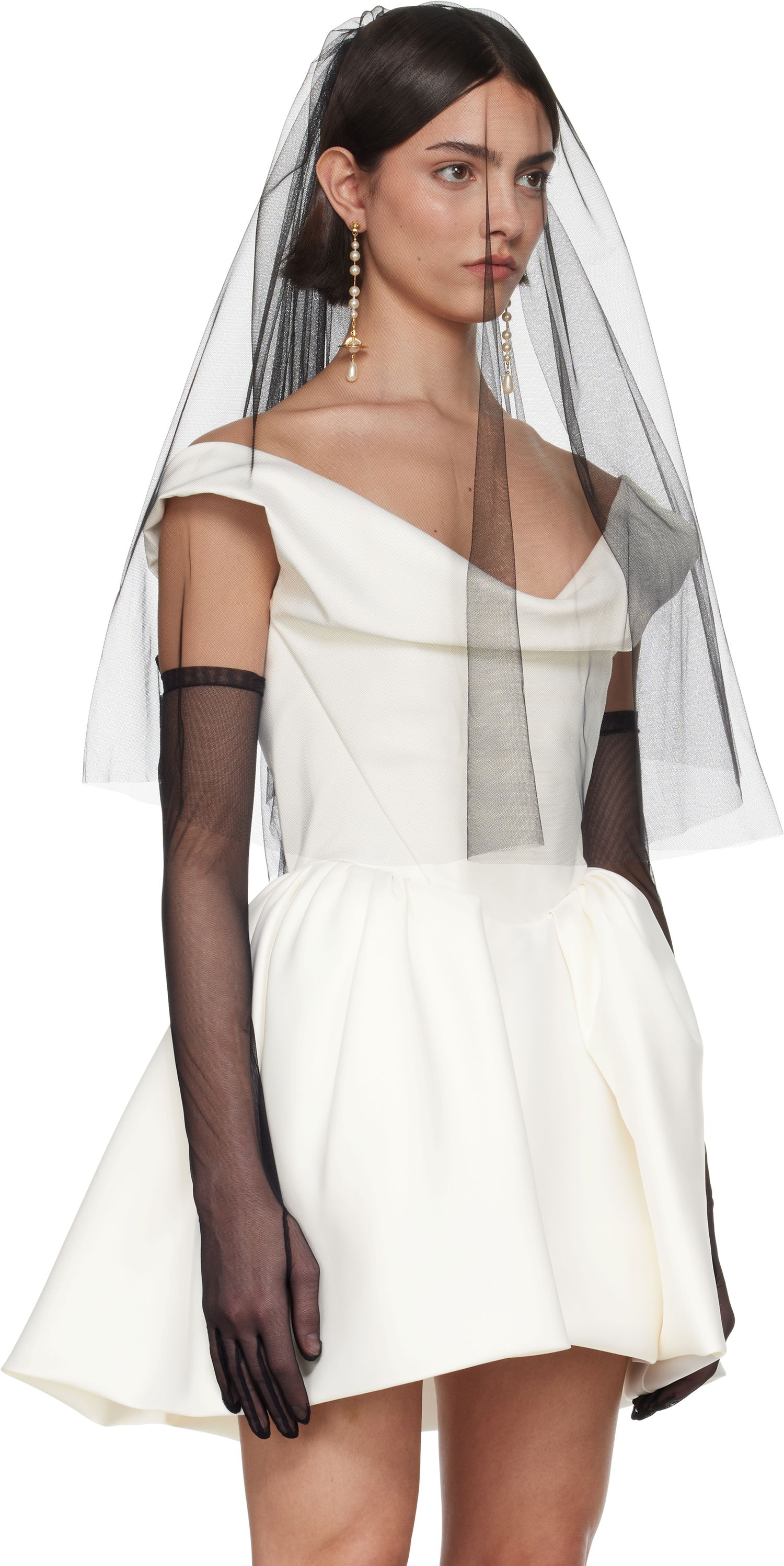 Šál Vivienne Westwood Short Veil Biela | 8108000I-C0034-, 1