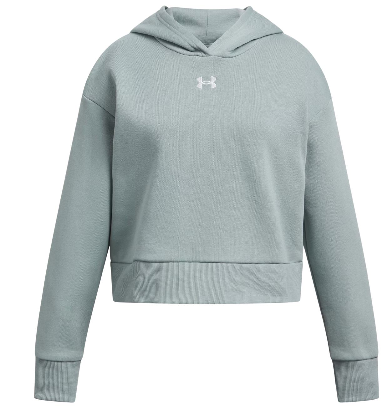 Mikina Under Armour UA Rival Fleece Cropped Hoodie Zelené | 1379517-348, 0