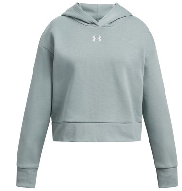 Mikina Under Armour UA Rival Fleece Cropped Hoodie Zelené | 1379517-348, 0
