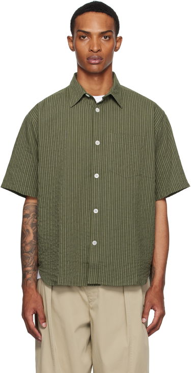 Košeľa NORSE PROJECTS Norse Projects Mo Oversized Stripe Short Sleeve Shirt Zelené | N40-0829, 0