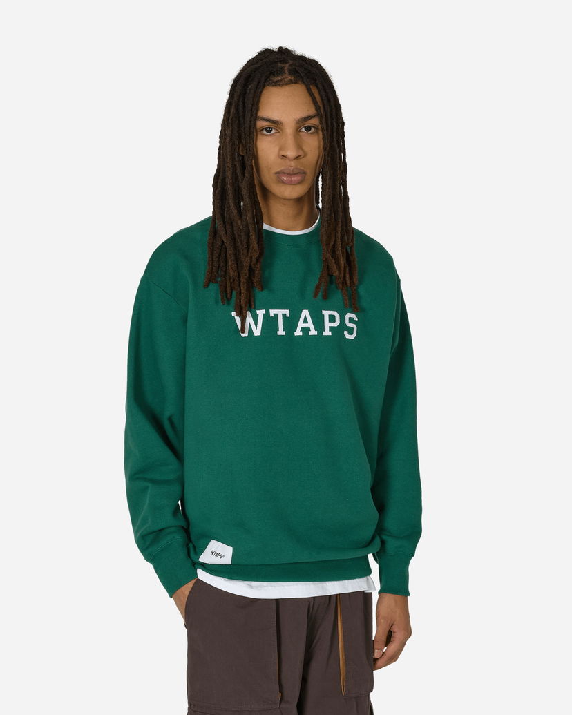 Mikina WTAPS Academy Crewneck Sweatshirt Green Zelené | 241ATDT-CSM03 GRN