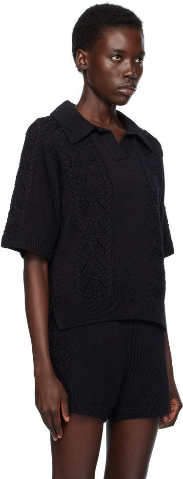 Polo tričko Loulou de Saison Loulou de Saison Kina Knit Polo Shirt Biela | KINA, 4