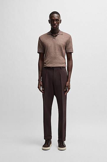 Polo tričko BOSS BOSS Johnny-Collar Polo Shirt Hnedá | 50537245, 1