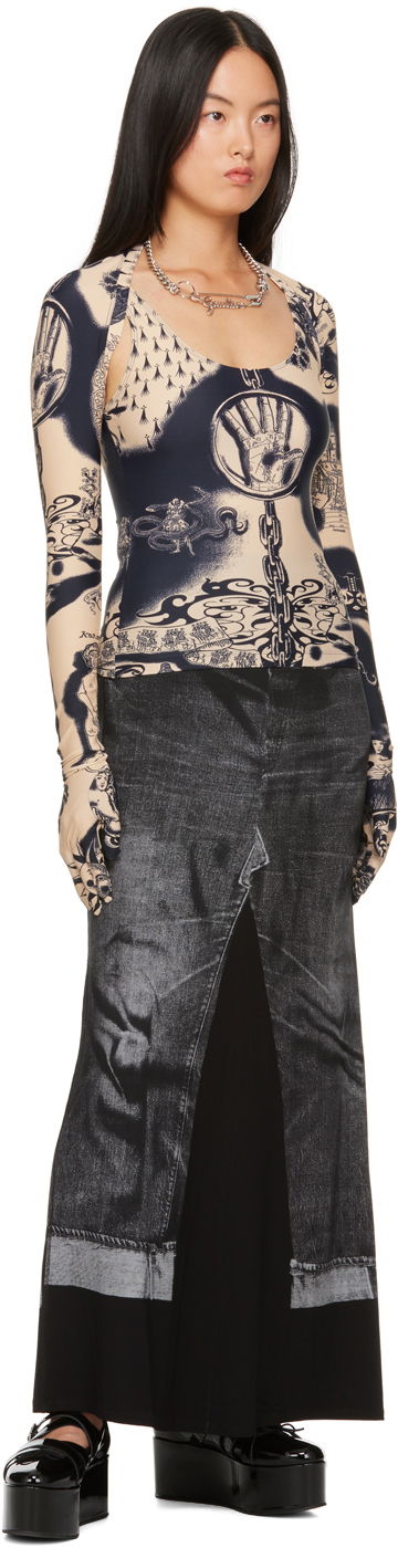 Tielko Jean Paul Gaultier Gaultier Graphic Print Tank Top Béžová | 23/15-F-DB013-J526-6359, 3