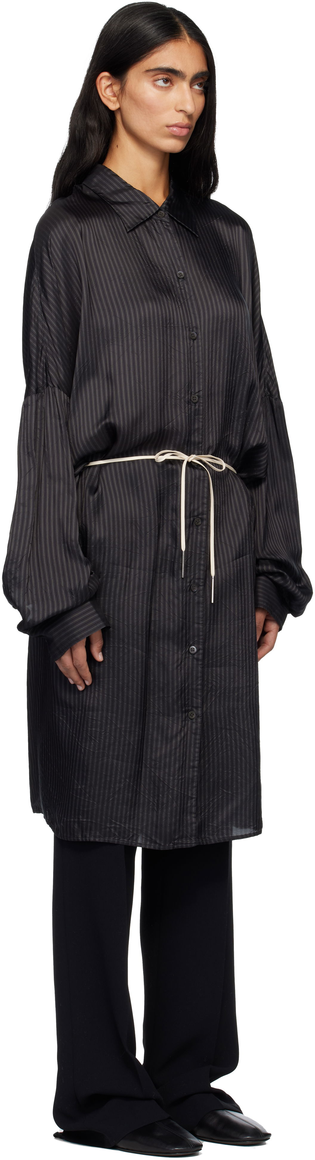 Šaty Dries Van Noten Striped Midi Dress Čierna | 252-011083-2267, 1