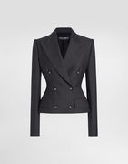 Double-breasted With Dg-branded Buttons Gray