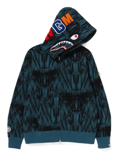 Mikina BAPE Speed Racer Shark Full Zip Hoodie Navy | 1J30-115-005