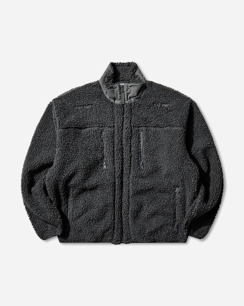 Bunda Cav Empt Stand Collar Boa Fleece Zip Up Jacket with Zippered Pockets Čierna | CES28CS26 GREY
