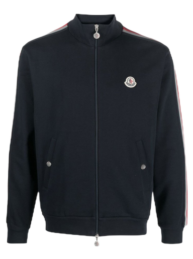 Mikina Moncler Stripe-Detail Zip-Up Sweatshirt Navy | I10918G00052V8162