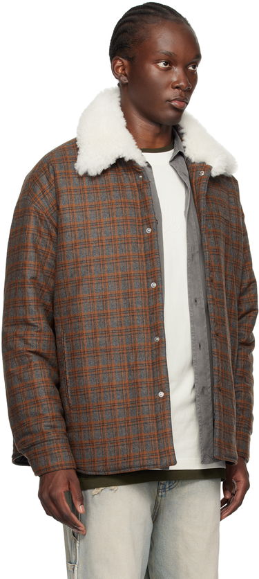 Bunda We11done We11done Insulated Plaid Faux-Shearling Jacket Hnedá | WD-SH2-24-170-M-BR, 1