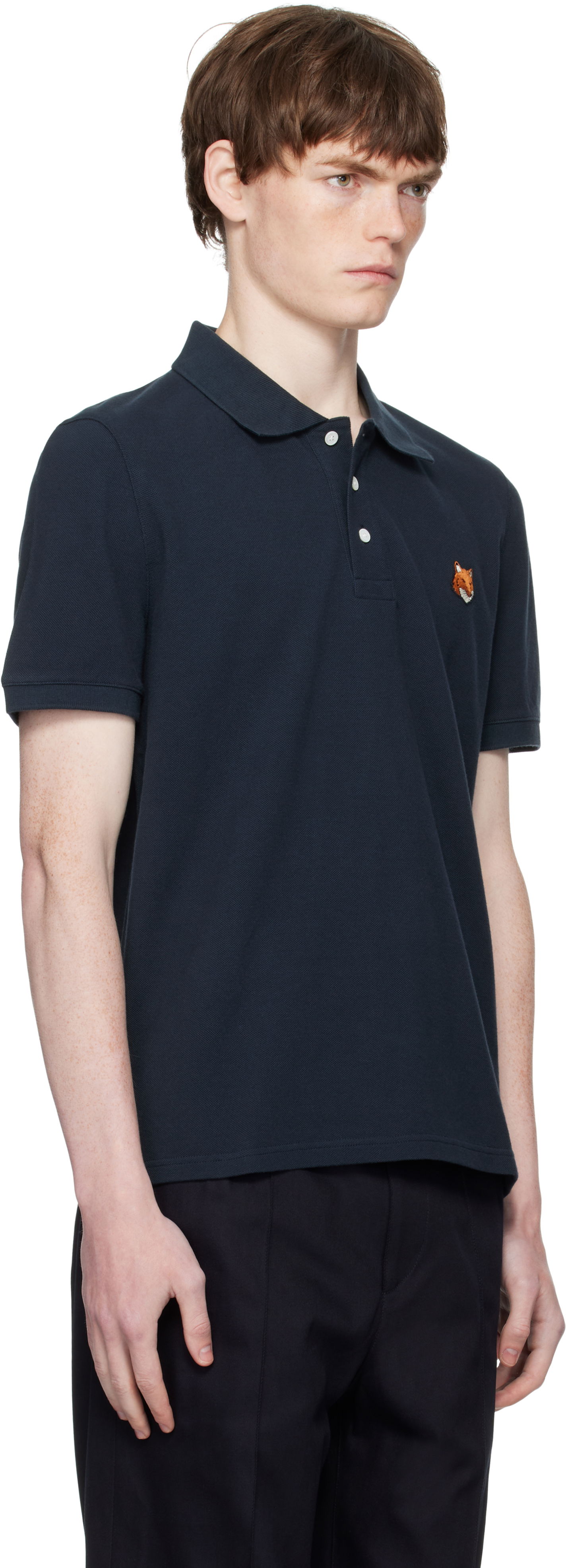 Polo tričko MAISON KITSUNÉ Maison Kitsuné Fox Head Patch Regular Fit Polo Navy | PM00209KP0002, 1