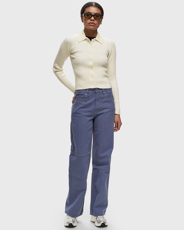 Sveter ØLÅF Merino Ribbed Knit Cardigan Sweater Biela | W180702-OFF-WHITE, 1