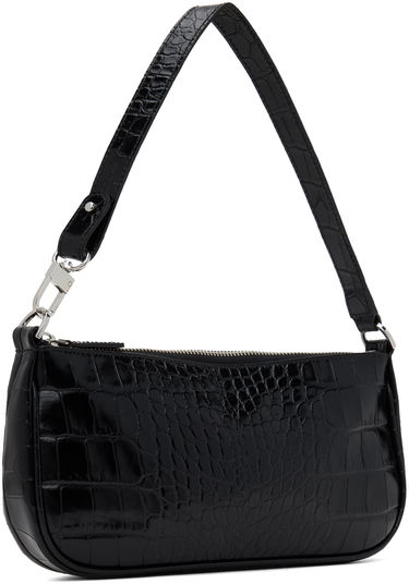 Kabelka BY FAR Croc Embossed Leather Shoulder Bag Čierna | 19PFRCLSBLDMED, 3