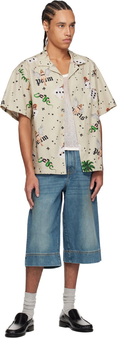 Košeľa Palm Angels Palm Angels Pin Up Bowling Shirt Béžová | PMGG00AS25FAB0050B84, 3