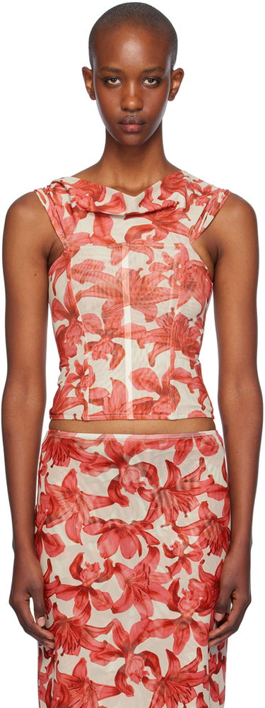 Tielko Miaou Miaou Magda Floral Corset Top Červená | 7090PM1OAL, 0