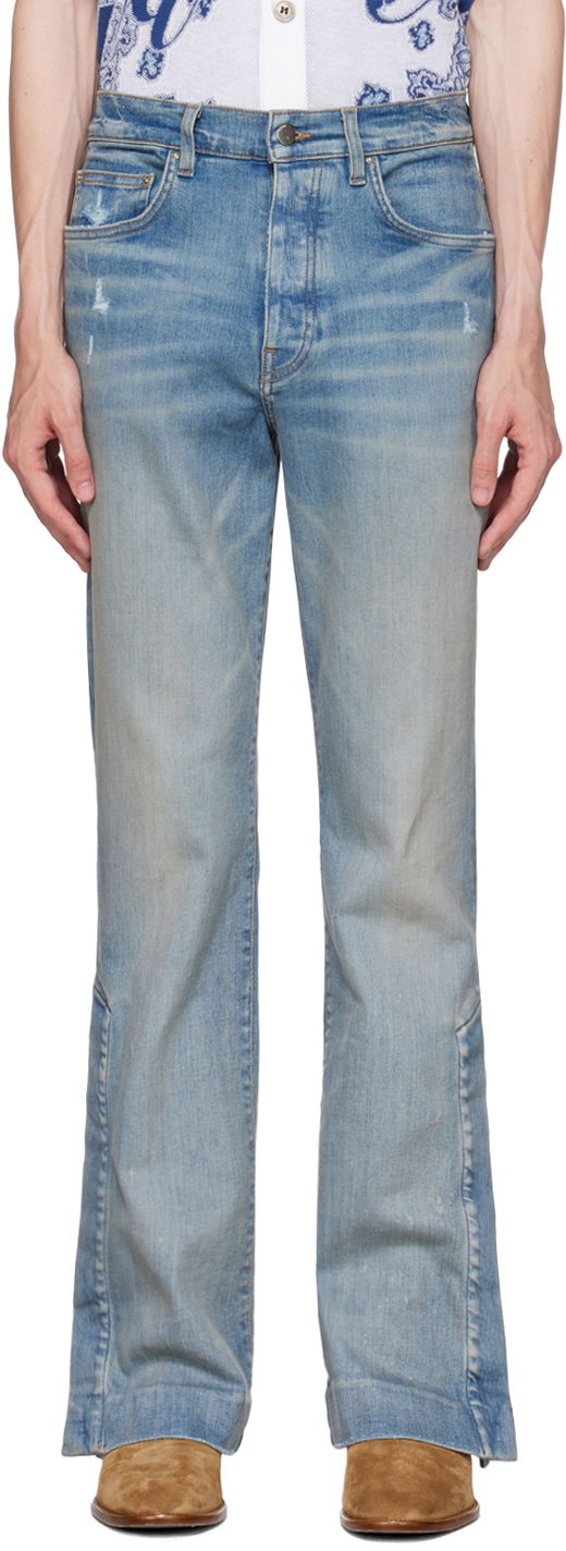 Džínsy AMIRI AMIRI Stacked Flared Jeans Modrá | PXMDF001-408, 0