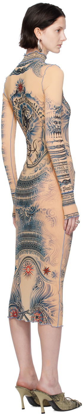 Gaultier Printed Mesh Midi Dress