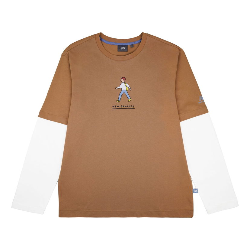 Tričko New Balance Zero Per Zero Collection Colorblock Long Sleeve Tee Hnedá | NDA47013-BEI