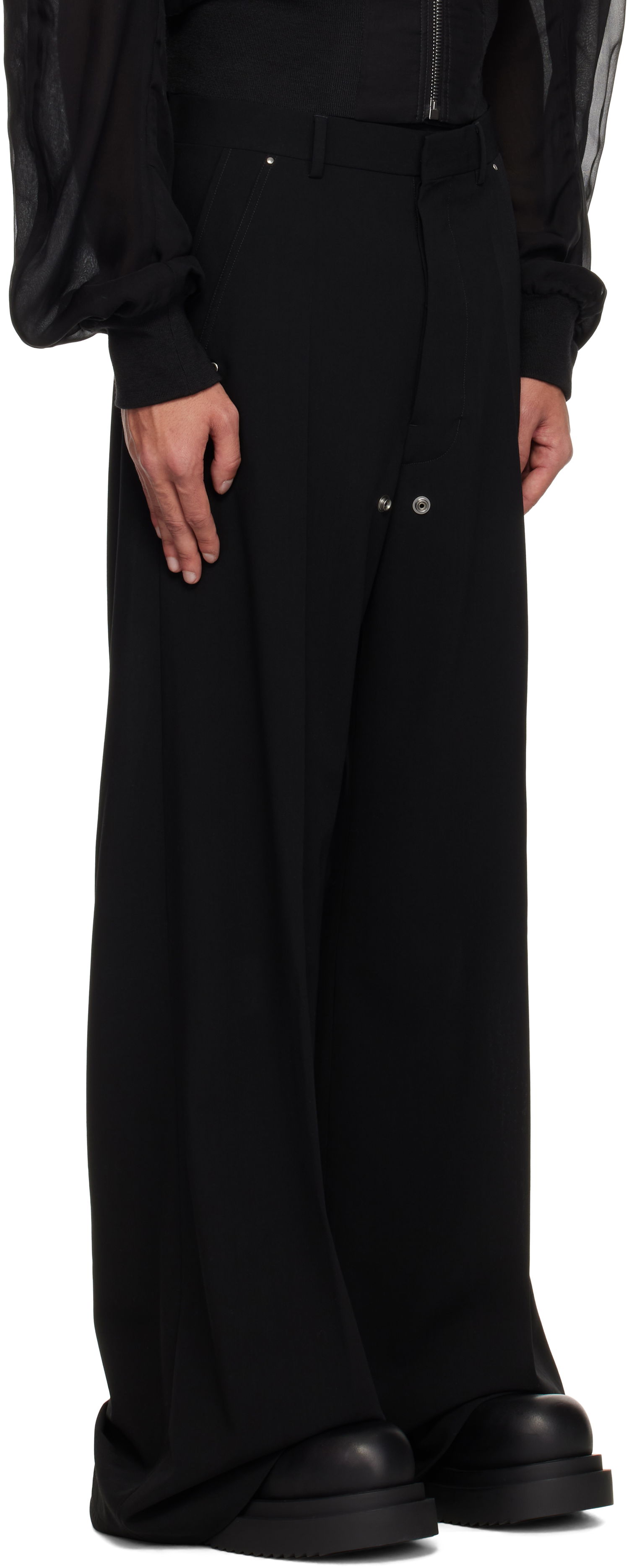 Nohavice Rick Owens Rick Owens Hollywood Tailored Belas Trousers Čierna | RU01E5353 WLP, 1